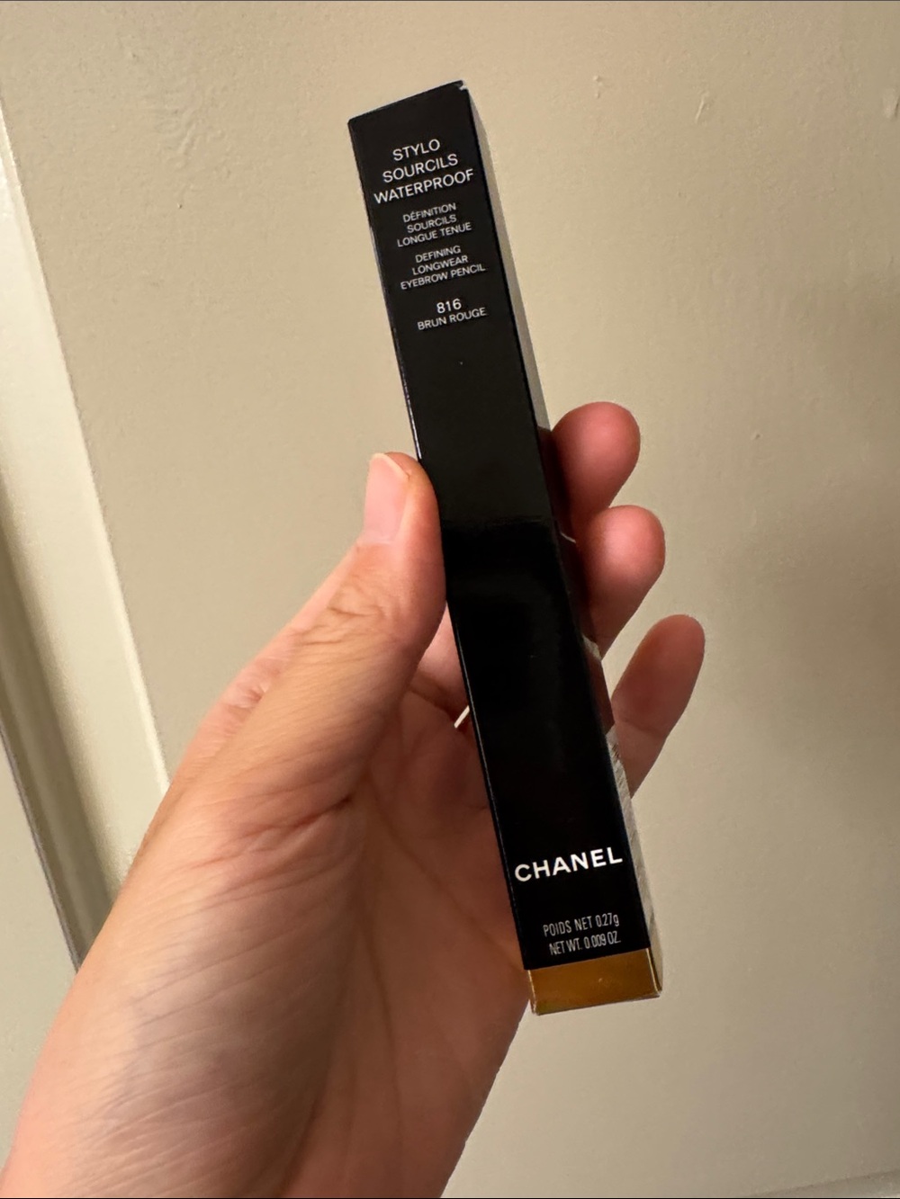 BRAND NEW - CHANEL Eyebrow Pencil Box in Black with Gold Accent